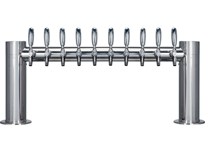 ten tap tower, ten faucet, Tower, tube, straight, H, Chrome, Stainless steel