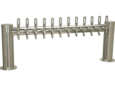 twelve tap tower, twelve faucet, Tower, tube, straight, H, Chrome, Stainless steel