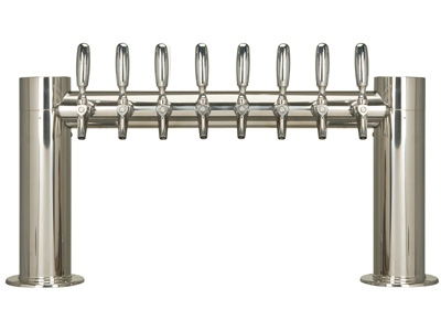 Eight tap tower, Eight faucet, Tower, tube, straight, H, Chrome, Stainless steel