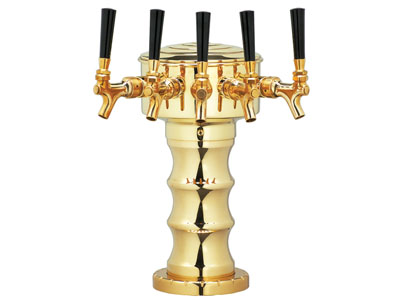 Mushroom Mini Corrugated 5 Tap Brass