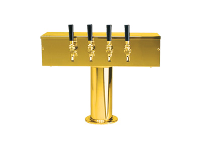 T Style 4" - 4T PVD Brass Draught Beer Tower