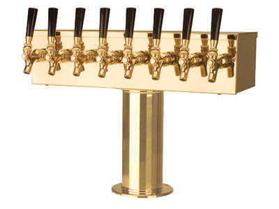 T Style 4" - 8T PVD Brass Draught Beer Tower