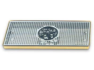 800mm x 400mm x 40mm Brass platform drip tray with integral spray rinser