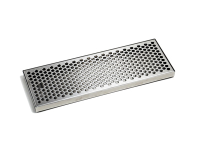 25 " X 5" X 1 1/8" Stainless Steel drip tray with SS perforated spill grate