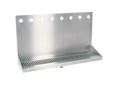 24" Wall mounted drip tray stainless Steel brushed finish Louvered grill with 8 Pilot Holes