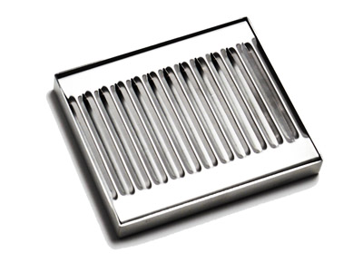 6" X 5" X 3/4" No Drain Louvered Chrome Grill