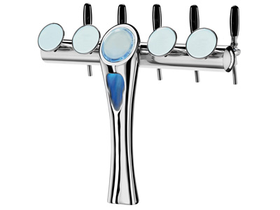 Eos "T" LED - 5T Chrome Draught Beer Tower