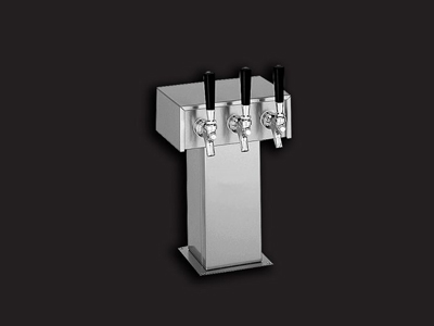 twelve tap tower, twelve faucet, Tower, tube, straight, box, Chrome, Stainless steel