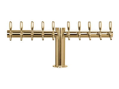 ten tap tower, ten faucet, Tower, tube, straight, T, Chrome, Brass, Stainless steel,PVD